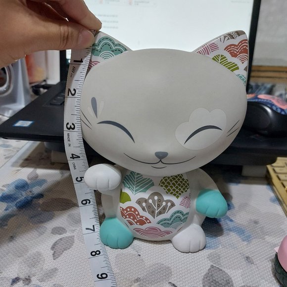 Rare Super Cute Adorable Maneki Neko Japanese Mani The Lucky Cat Piggy Bank - Picture 4 of 16